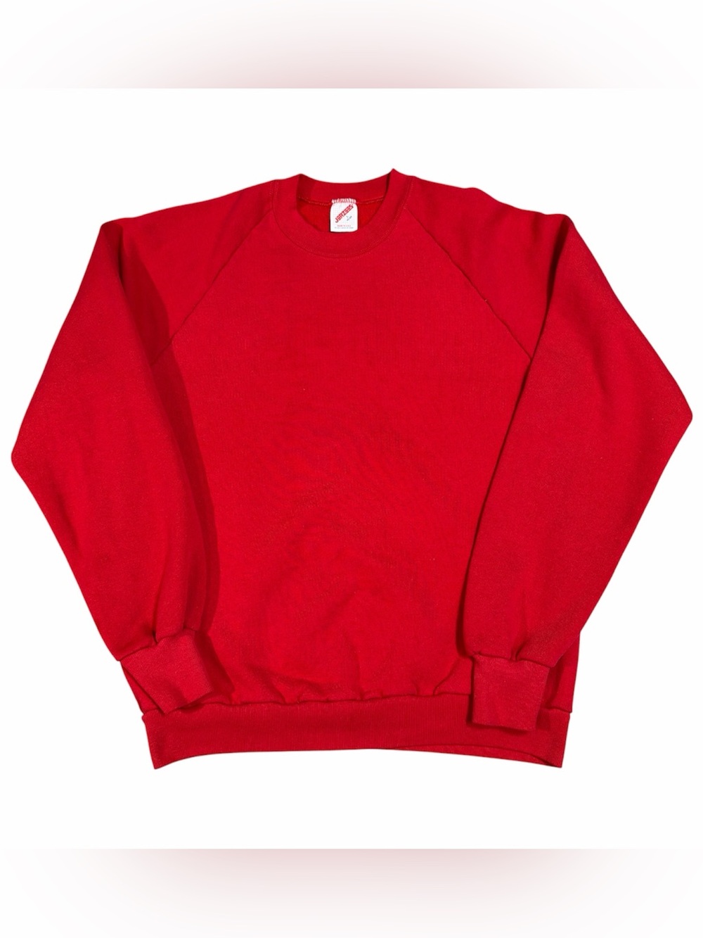 Vintage Jerzees Sweatshirt Mens L Red Blank Crewneck Minimalist 90s USA Made EUC